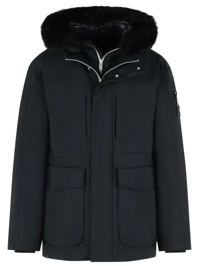 Moose Knuckles 'voltaire 3q' Black Nylon Blend Down Jacket In Black