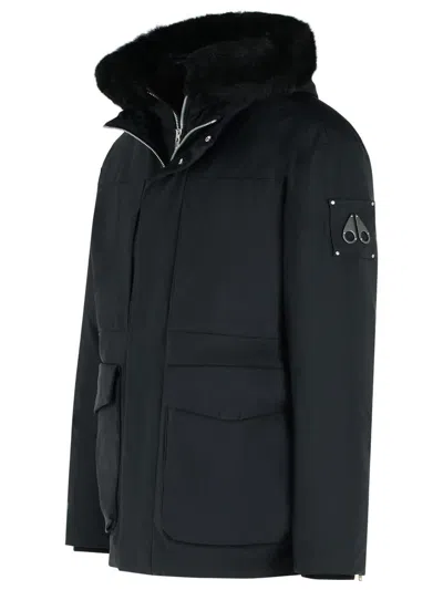 Moose Knuckles 'voltaire 3q' Black Nylon Blend Down Jacket In Black