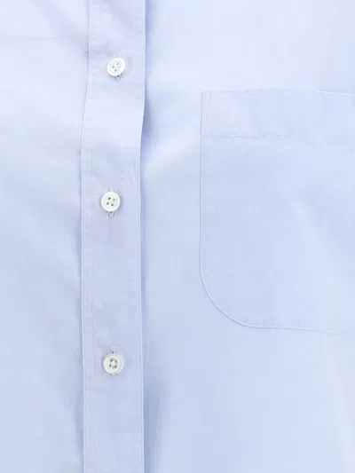 The Row Metis Cotton Poplin Shirt In Blue
