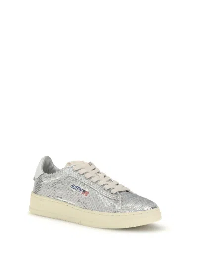 Autry "dallas Low Sparkling" Sneaker In Silver