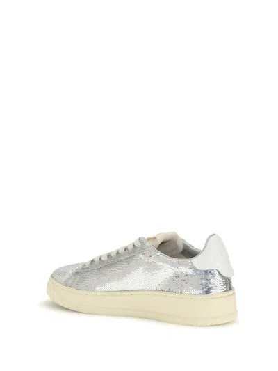 Autry "dallas Low Sparkling" Sneaker In Silver
