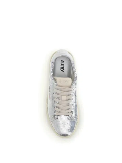 Autry "dallas Low Sparkling" Sneaker In Silver