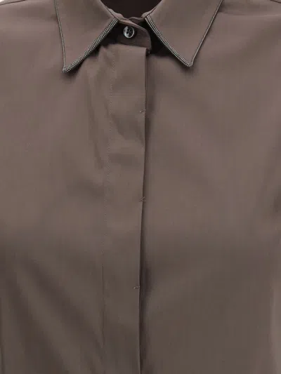 Brunello Cucinelli Women Sleeveless Shirt In Brown