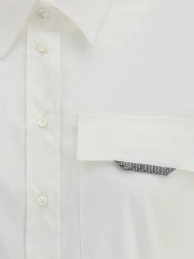 Brunello Cucinelli Cotton Poplin Shirt In White