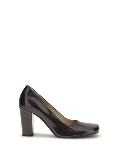The Row Penelope 95 Shiny Leather Pumps In Brown
