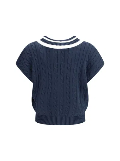 Brunello Cucinelli Women Aran-patterned Vest In Blue