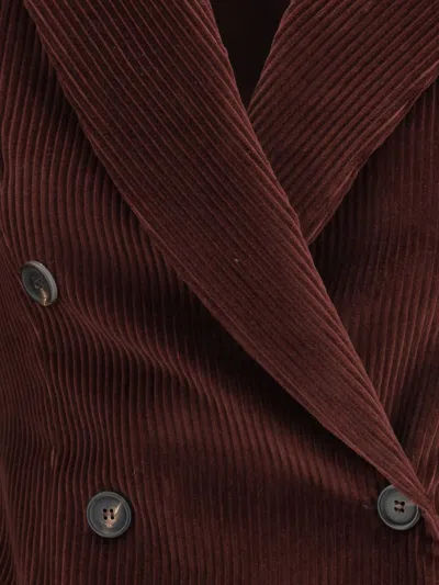 Brunello Cucinelli Women Corduroy Cotton Jacket In Brown