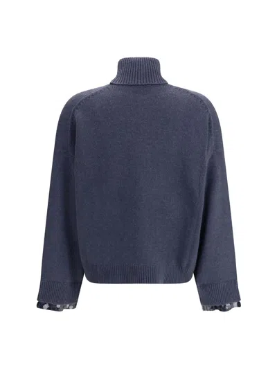 Brunello Cucinelli Women Cashmere And Silk Sweater In Blue