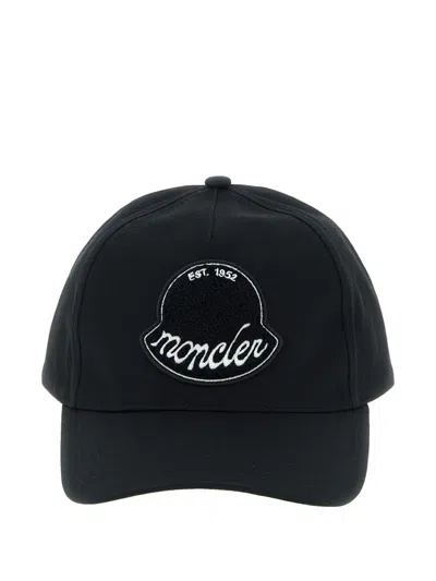 Moncler Logo-patch Adjustable Baseball Cap In Black