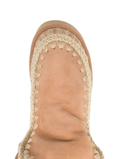 Mou Mini Eskimo Platform Ankle Boots Inside Wedge In Brown