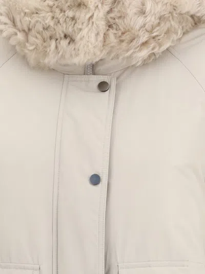 Brunello Cucinelli Techno Cotton Taffeta Parka In White