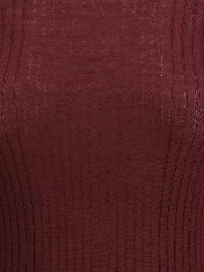 Cruna Lightweight Wool Crew-neck Sweater In Burgundy