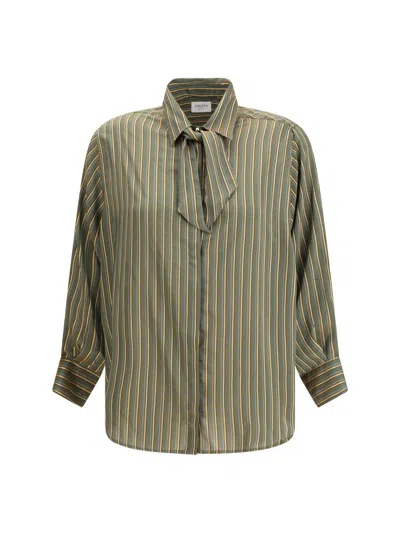 Cruna Green Viscose Pattern Shirt In Green
