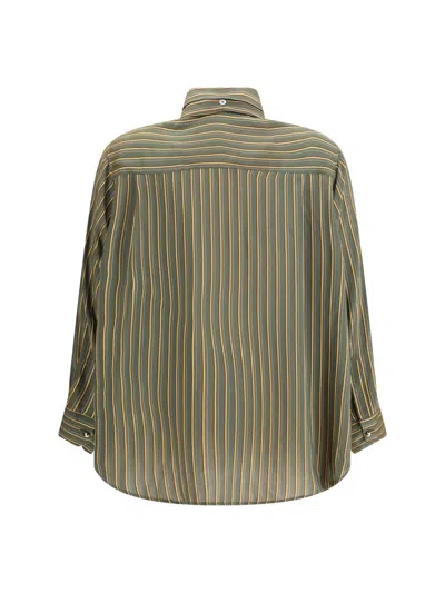 Cruna Green Viscose Pattern Shirt In Green