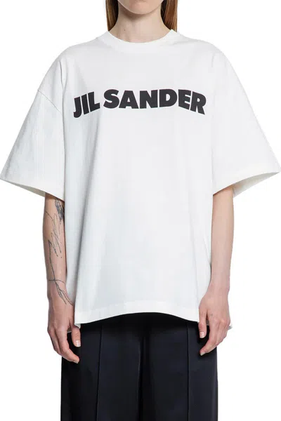 Jil Sander Crewneck Short Sleeves Classic Print T-shirt Clothing In White