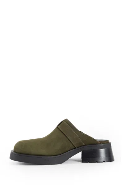 Miista Aroa Platform Suede Mules In Green