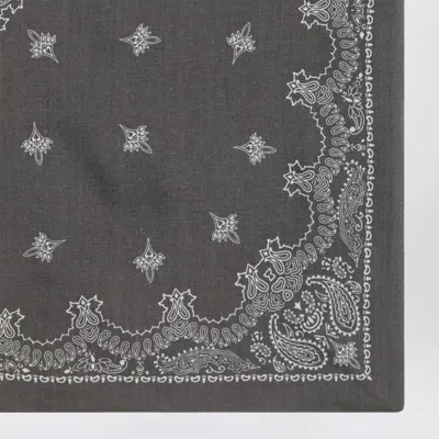 Destin Grey Paisley Wool Scarf In Gray