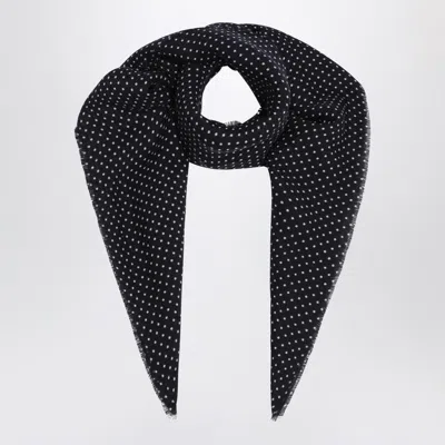 Destin Dark Burgundy Wool Polka-dot Bandana In Black