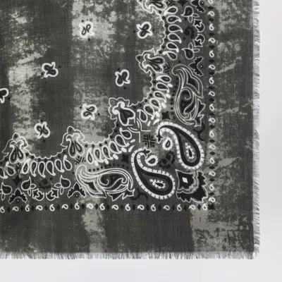 Destin Military Green Wool Jil Scarf In Brown