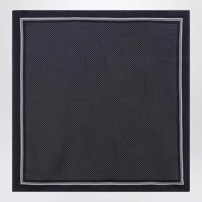 Destin Navy Wool Polka-dot Bandana In Blue