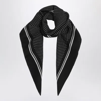 Destin Navy Wool Polka-dot Bandana In Black