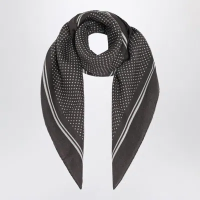 Destin Navy Wool Polka-dot Bandana In Gray