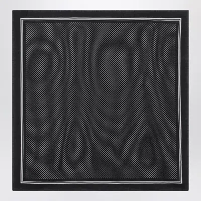 Destin Navy Wool Polka-dot Bandana In Black