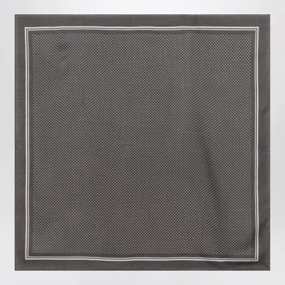 Destin Navy Wool Polka-dot Bandana In Gray