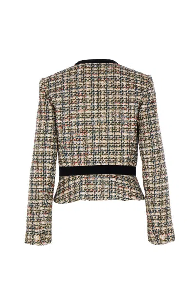 Valentino Garavani Multicolored Patterned Wool-blend Jacket In Brown
