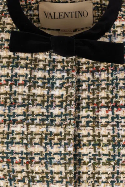 Valentino Garavani Multicolored Patterned Wool-blend Jacket In Brown