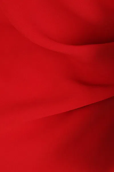 Valentino Short Silk Dress With Bow In Red