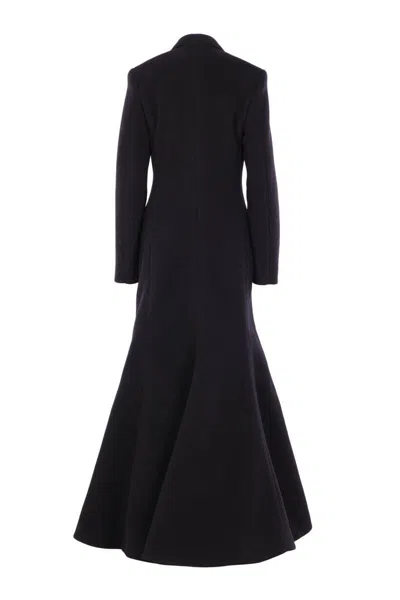 Balenciaga Women Oversized Godet Double-breasted Coat In Black