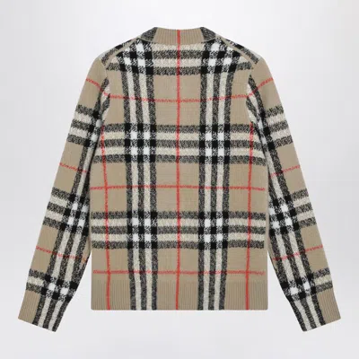Burberry Wool And Cashmere Check Cardigan In Multi