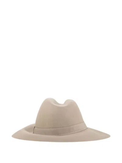 Fay Refined Wide-brimmed Wool Felt Hat In Neutral
