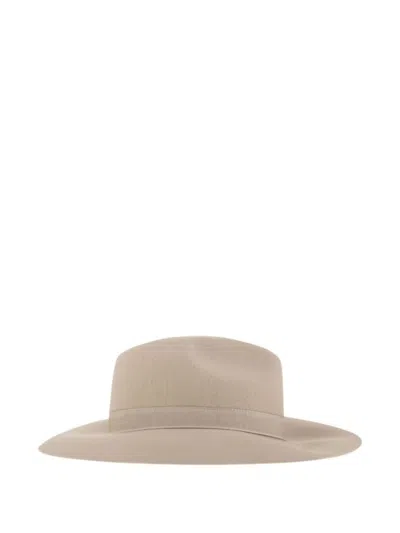 Fay Refined Wide-brimmed Wool Felt Hat In Neutral