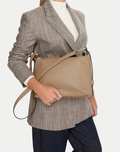 Furla Tonie M Leather Hobo Shoulder Bag In Greige In Brown