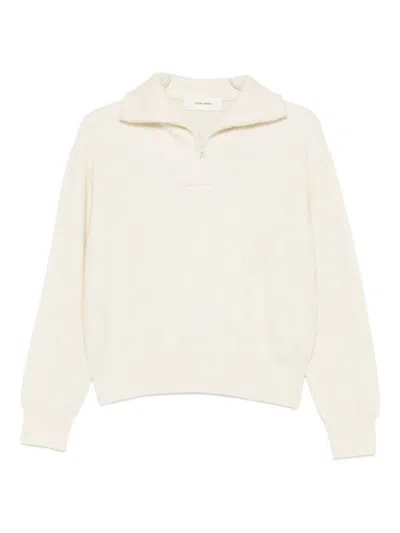 Ivory Paris Zip-collar Sweater In Neutral