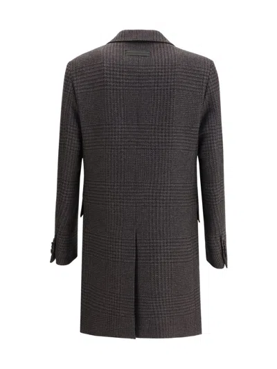Zegna Brown Wool Coat In Brown