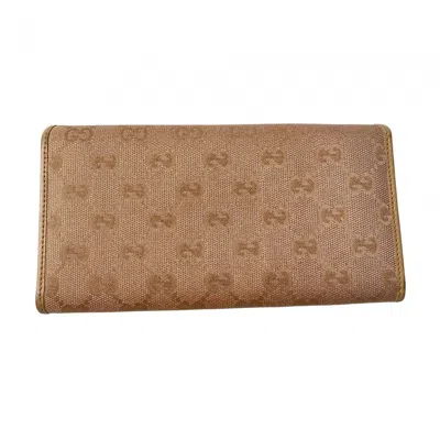 Pre-owned Gucci Pink Gg Canvas Leather Long Wallet (bi-fold) ()