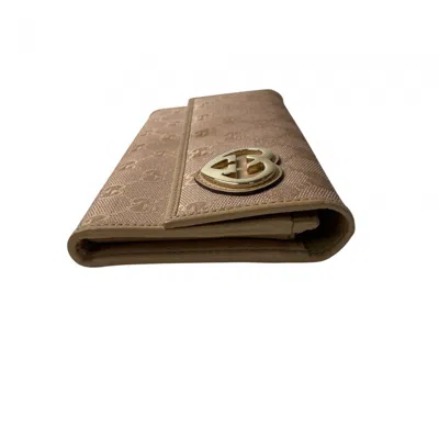 Pre-owned Gucci Pink Gg Canvas Leather Long Wallet (bi-fold) ()