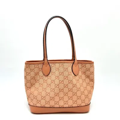 Pre-owned Gucci Pink Gg Canvas Tote Bag ()