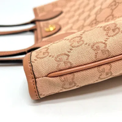 Pre-owned Gucci Pink Gg Canvas Tote Bag ()