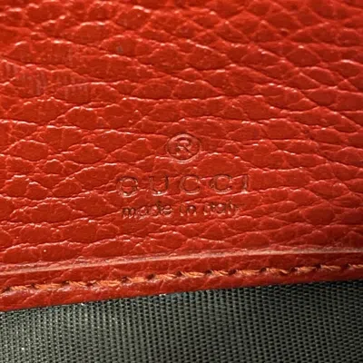 Pre-owned Gucci Red Color Leather Long Wallet (bi-fold) ()