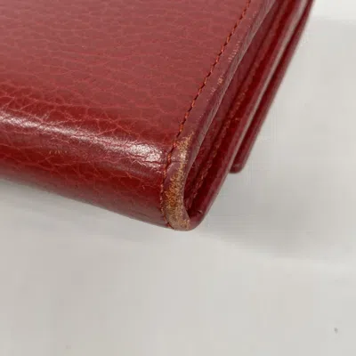 Pre-owned Gucci Red Color Leather Long Wallet (bi-fold) ()
