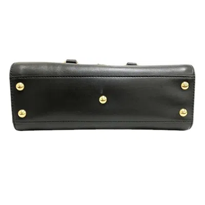 Pre-owned Gucci Sherry Line Black Leather Handbag Shoulder Bag ()