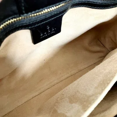 Pre-owned Gucci Sherry Line Black Leather Handbag Shoulder Bag ()