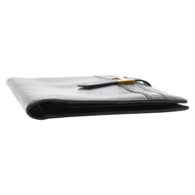 Pre-owned Hermes Bearn Black Box Calf Leather Coin Purse/coin Case ()