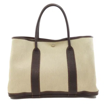 Pre-owned Hermes Beige Toile H Tote Bag () In Sand
