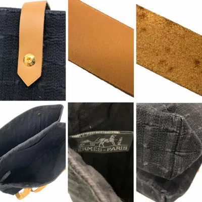Pre-owned Hermes Black Canvas Leather Tote Bag ()