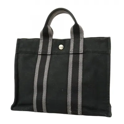 Pre-owned Hermes Black Canvas Tote Bag ()